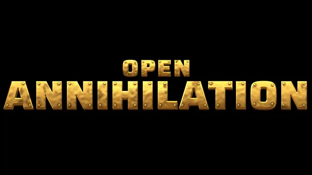 Open Annihilationが公式プレスページで配布する金色のワードマーク。ゲーム画面ではありません。