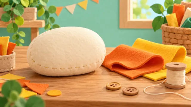 AI生成のぬい活イメージ：無地のクッションと色布。投稿者のぬいぐるみや購入品ではありません
