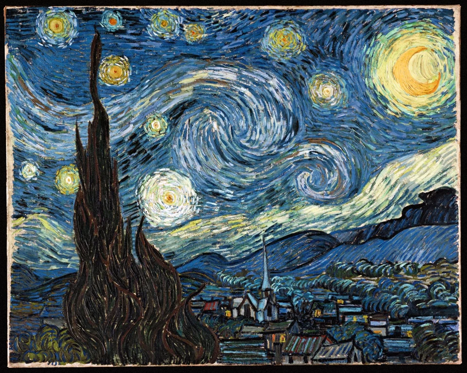 研究対象のゴッホ『星月夜』(1889年)。論文のシミュレーション図ではありません。